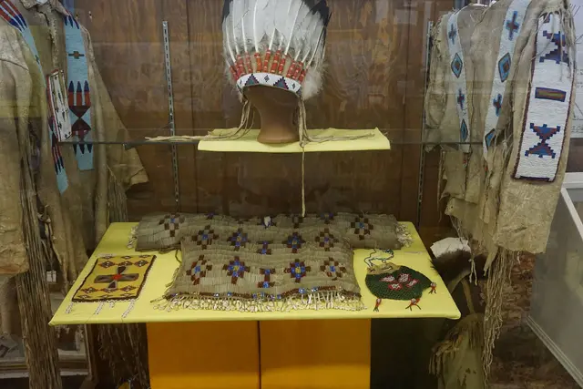 First Nations beadwork display at the Broadview Museum